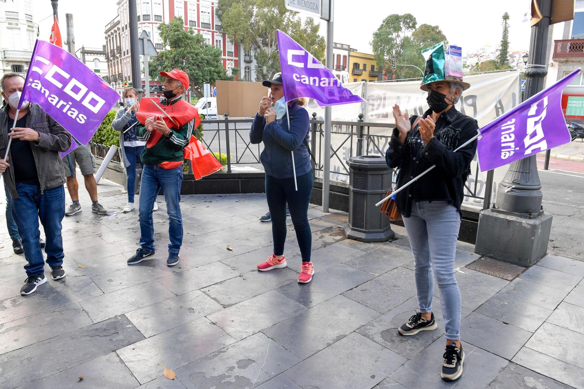 Protesta de los trabajadores de JSP en Las Palmas de Gran Canaria (03/12/2021)