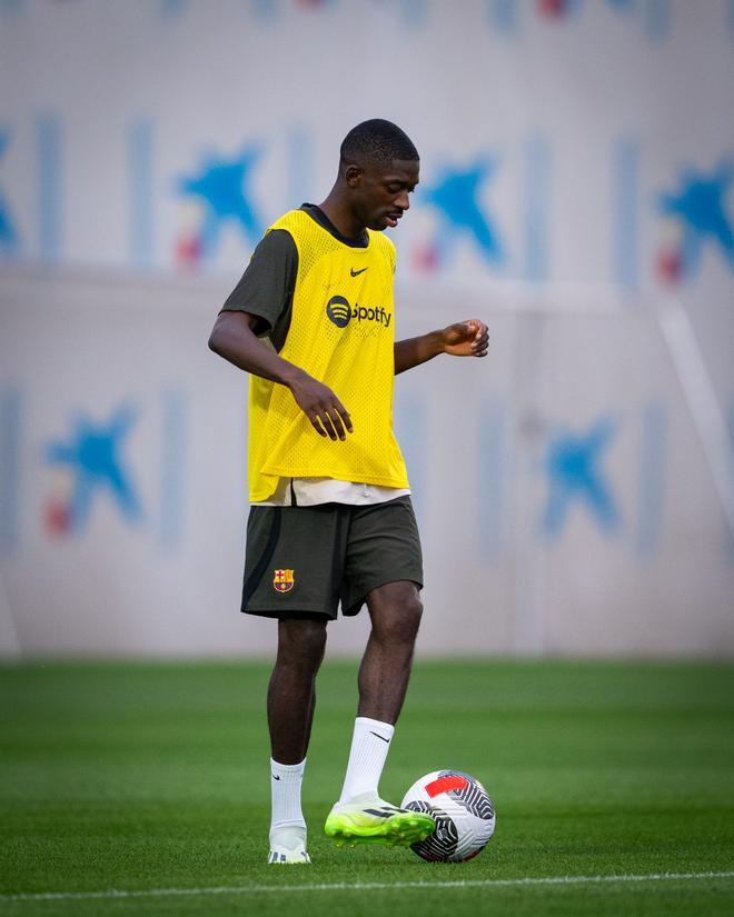 Las imágenes del regreso de Dembélé y del entrenamiento del Barça
