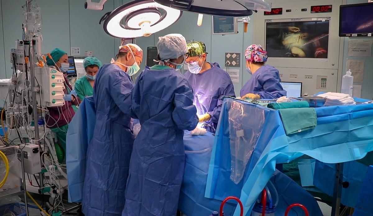 El equipo de trasplantes durante uno de los procedimientos.