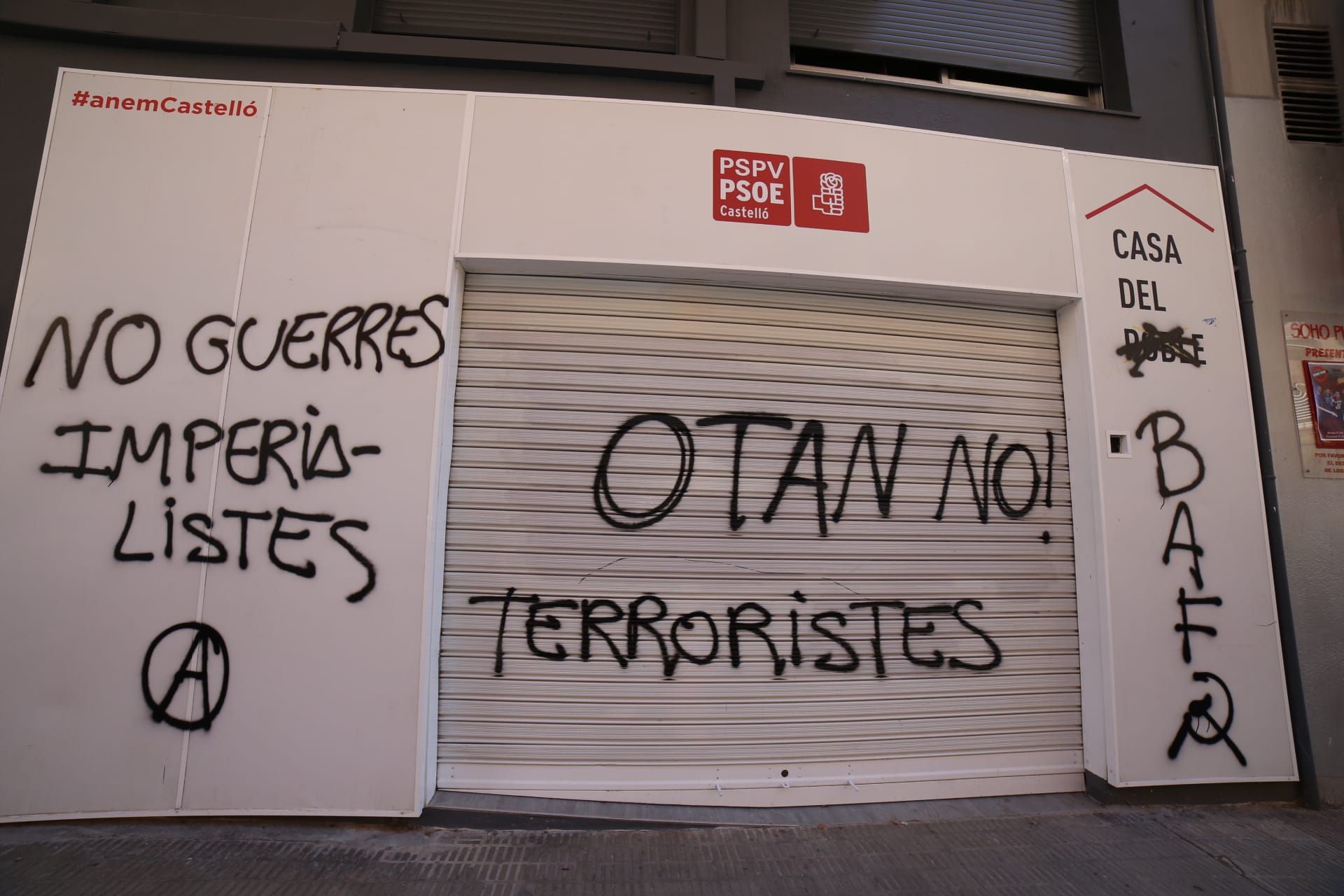 Imagen de la sede socialista en la capital de la Plana captada este mismo viernes.