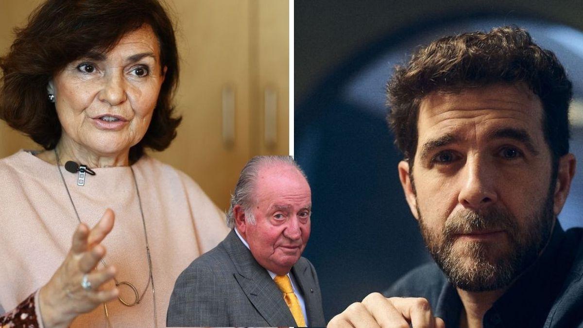 La exvicepresidenta del Gobierno, la socialista Carmen Calvo, y el periodista vigués Fernando González &#039;Gonzo&#039; la lían en Twitter a cuenta de la llegada del rey emérito a Galicia.