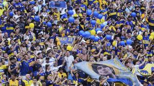 La aficin de Boca Juniors, durante el partido contra el Bayern.
