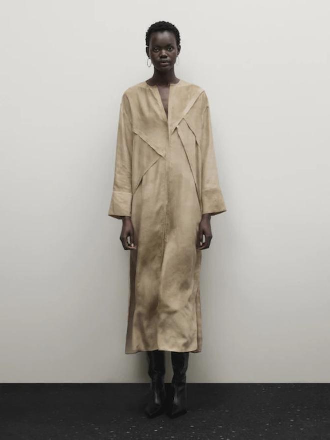 Vestido estampado seda de Massimo Dutti