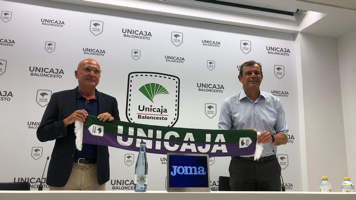López Nieto y Juanma Rodríguez, presidente y director deportivo del Unicaja.