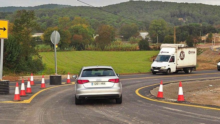 Una imatge dels desviaments de la C-66 a Serinyà.