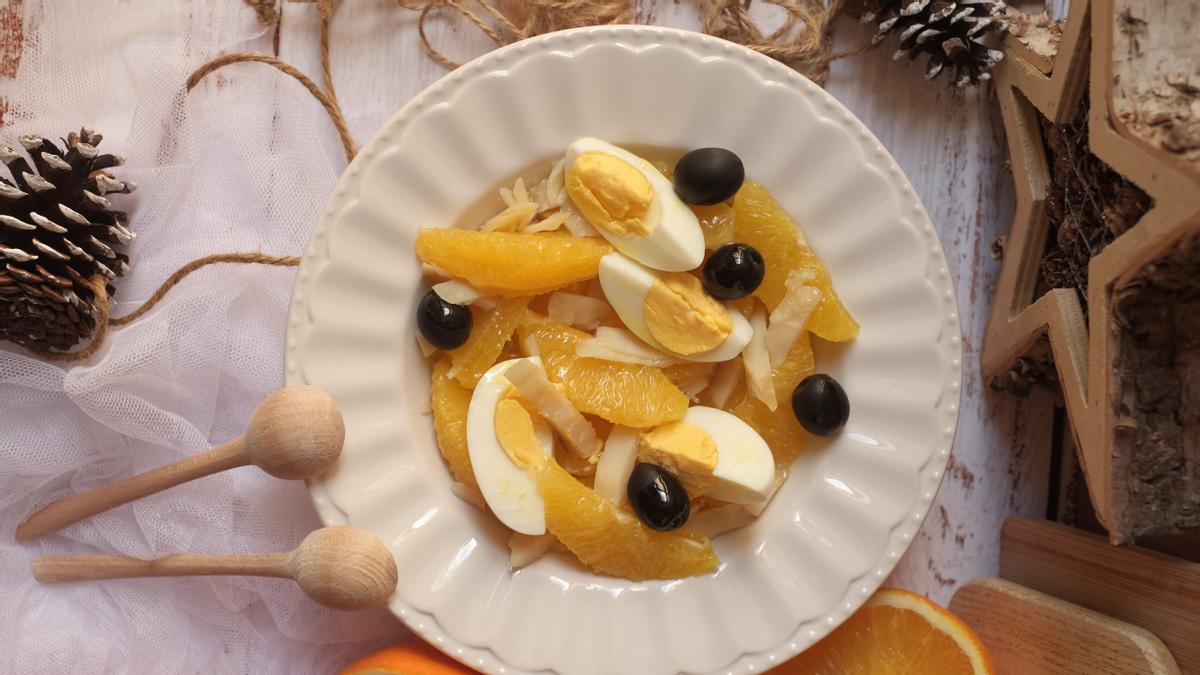 Ensalada naranja y bacalao.