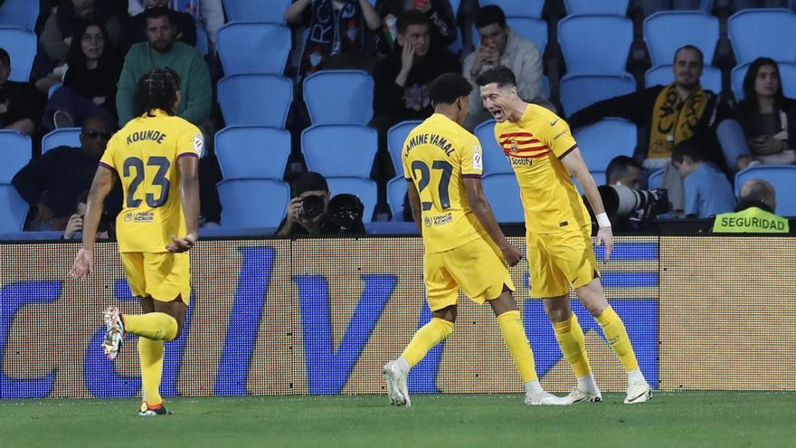 Lamine Yamal torna a salvar a un Barça afortunat, que derrota el Celta de penal repetit i en el descompte (1-2)