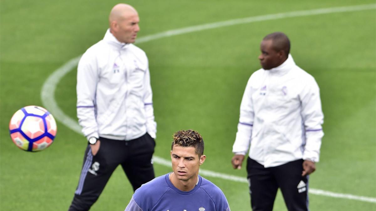 Zidane y Cristiano Ronaldo, en un entrenamiento