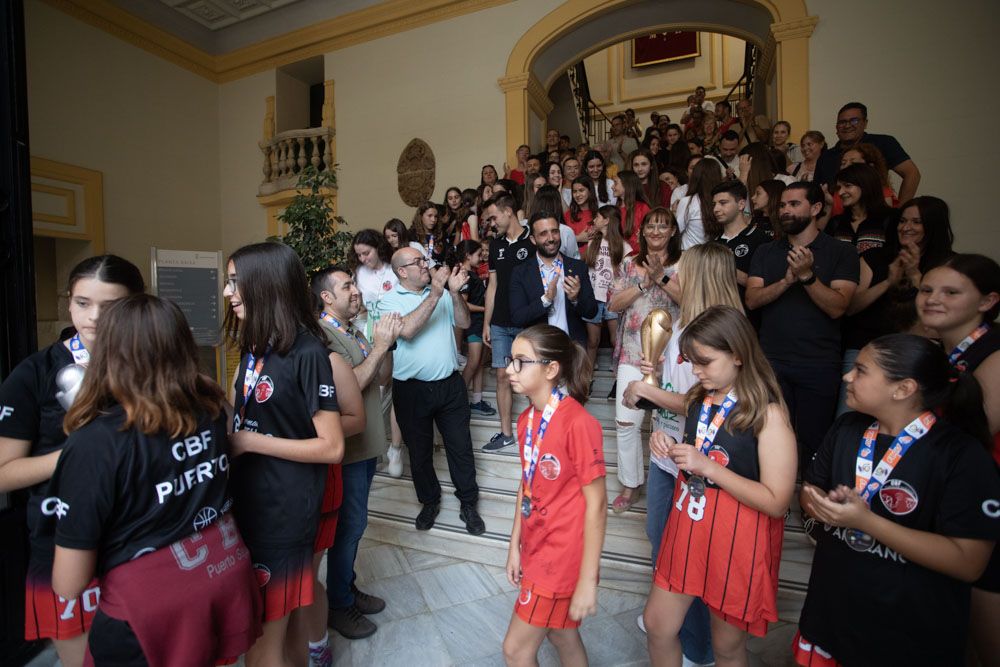 Recepción a las jugadoras del CBF Puerto tras el ascenso a Primera Nacional