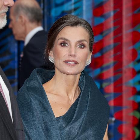 La reina Letizia se despide de Ámsterdam con un look muy holandés (con vestidazo incluido)