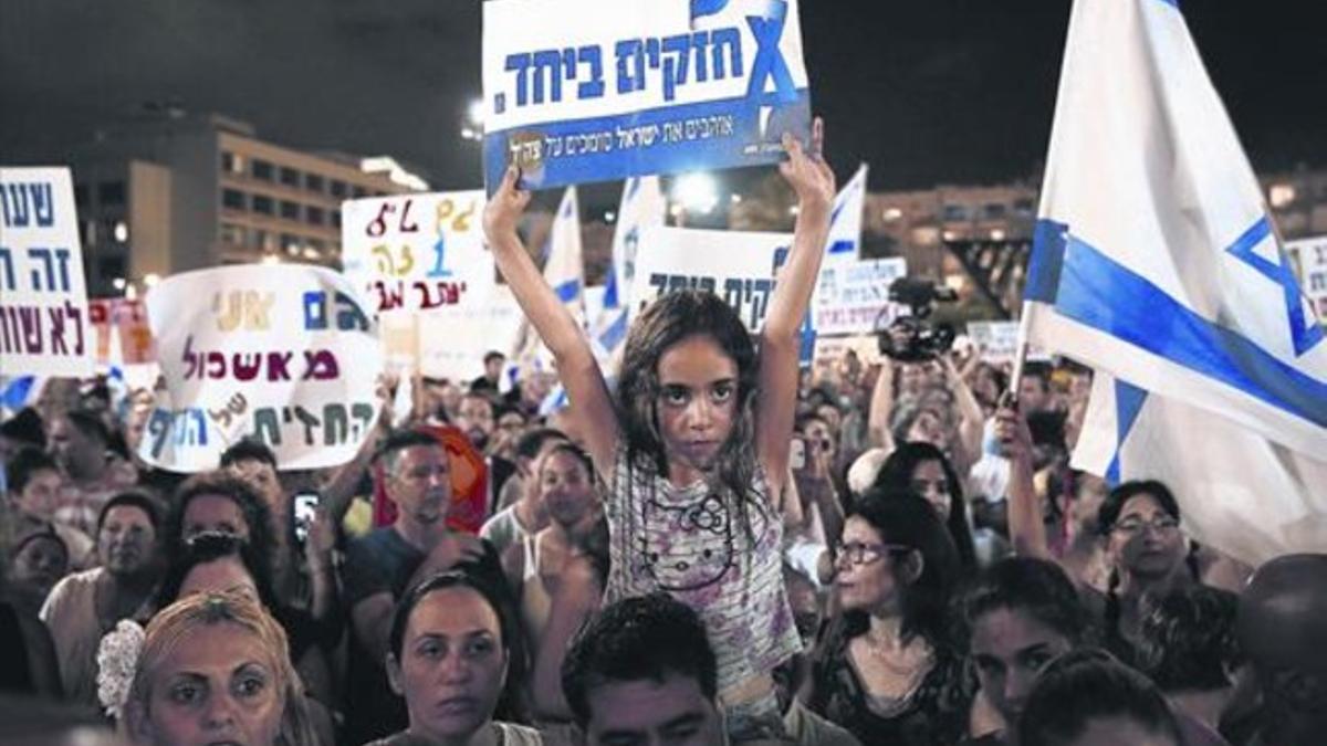 Manifestación en Tel-Aviv contra los cohetes palestinos