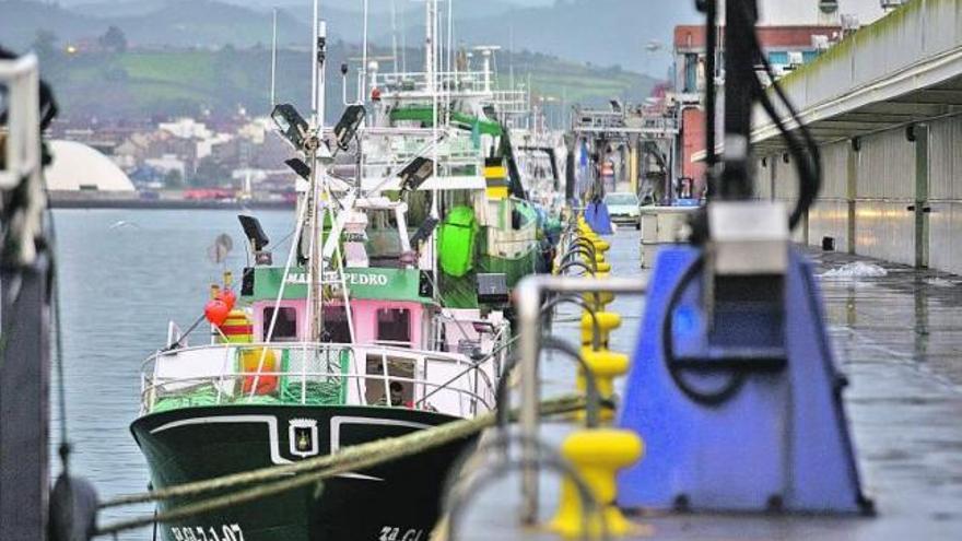 Barcos amarrados en el puerto de Avilés.