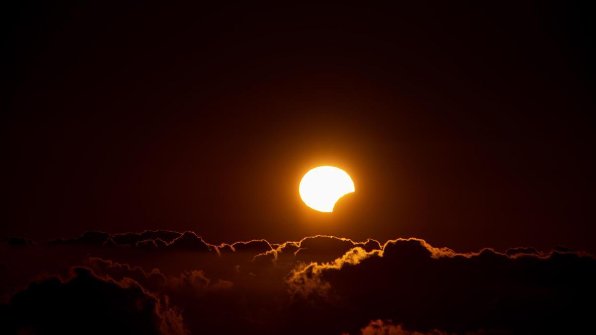 Eclipse solar desde Garafía, en La Palma