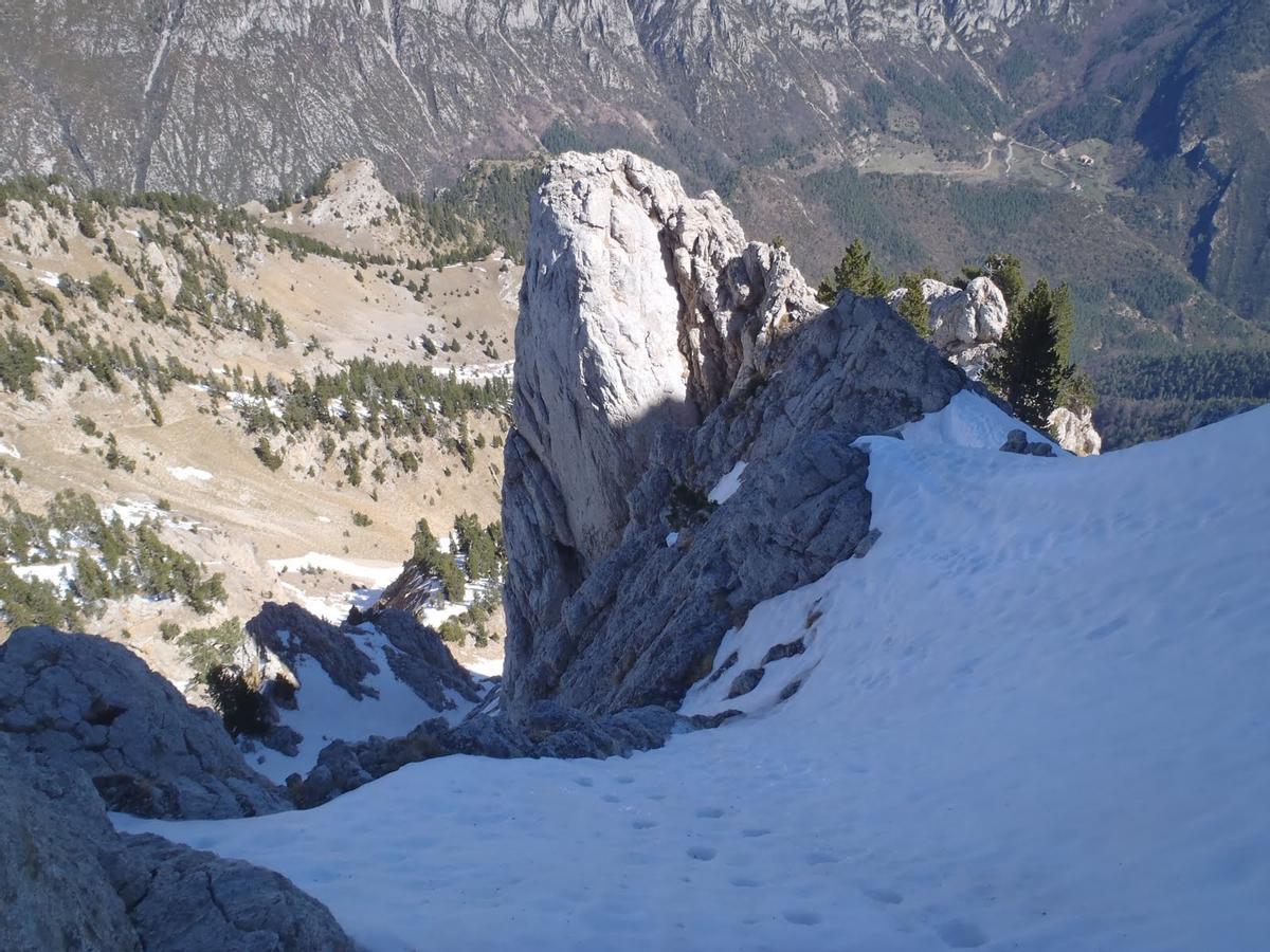 La Canal roja en una vista presa des de la part superior, un cop ja superat l'ascens