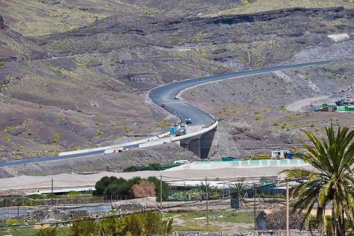 Obras para nuevo tramo de la carretera de La Aldea