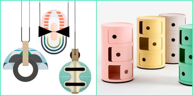 Ideas de decoración infantil: lámparas 'Miami', de Torremato y cajoneras 'Componibile', de Kartell