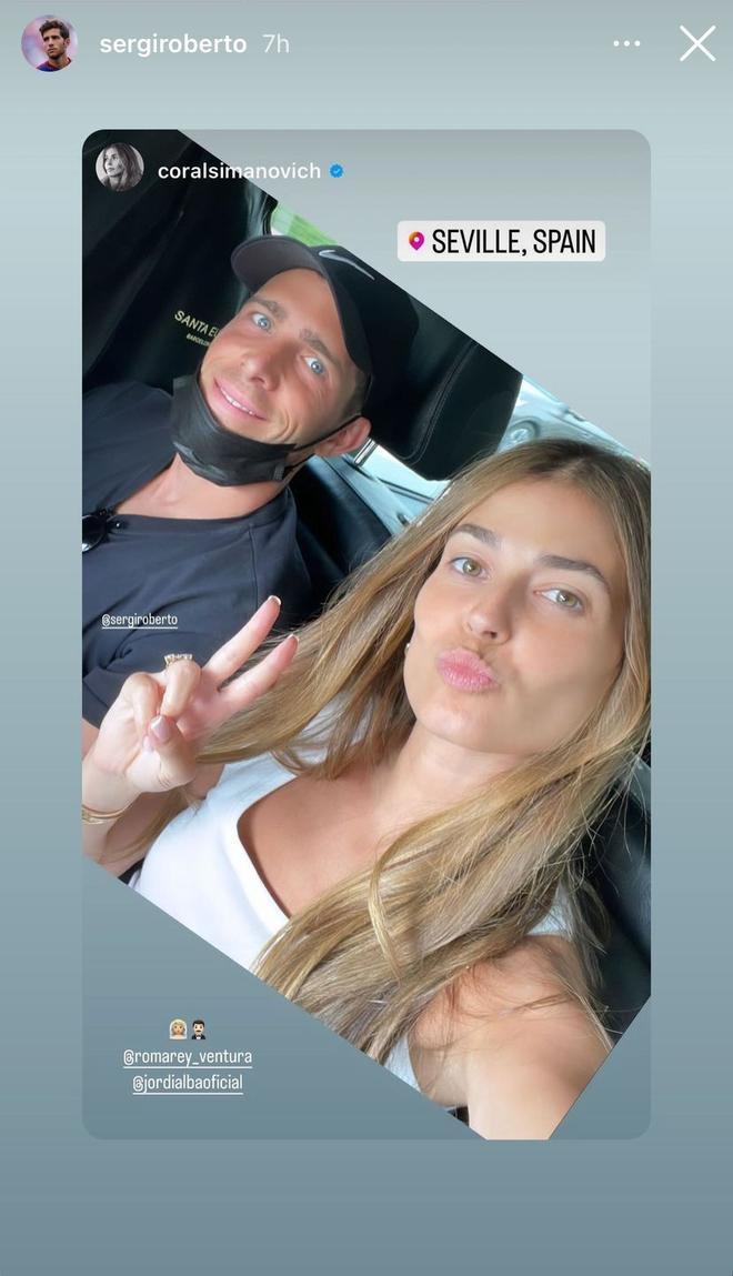 Sergi Roberto y Coral Simanovich, de camino a la boda