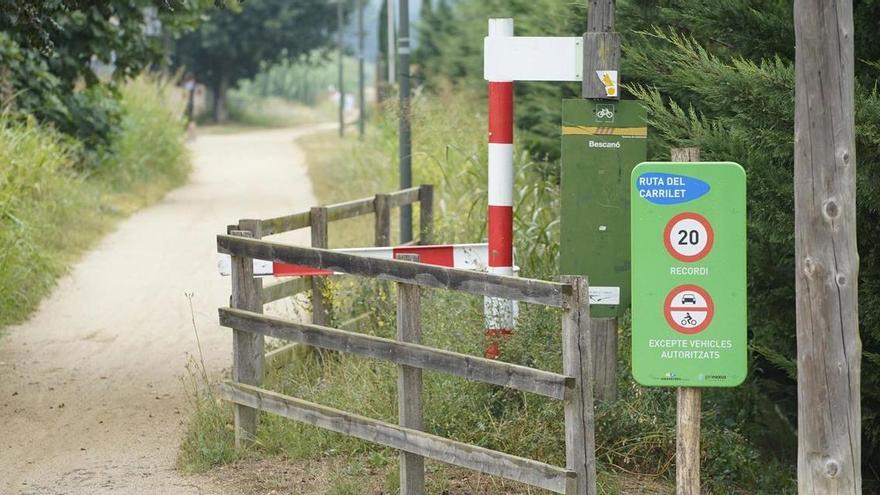 La ruta del carrilet dins el terme municipal de Bescanó, on van passar els fets