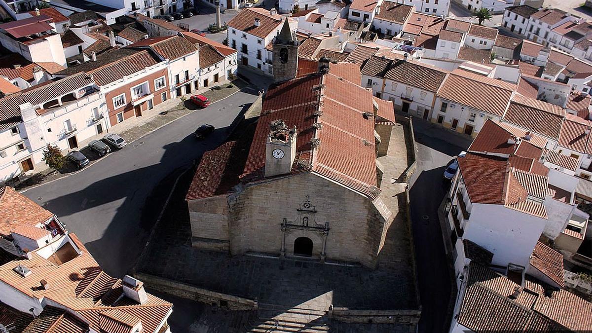El templo, visto desde las alturas.