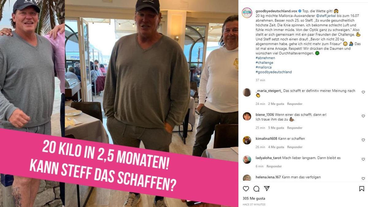 Die auf Instagram verkündete Abnehm-Challenge von Steff Jerkel.