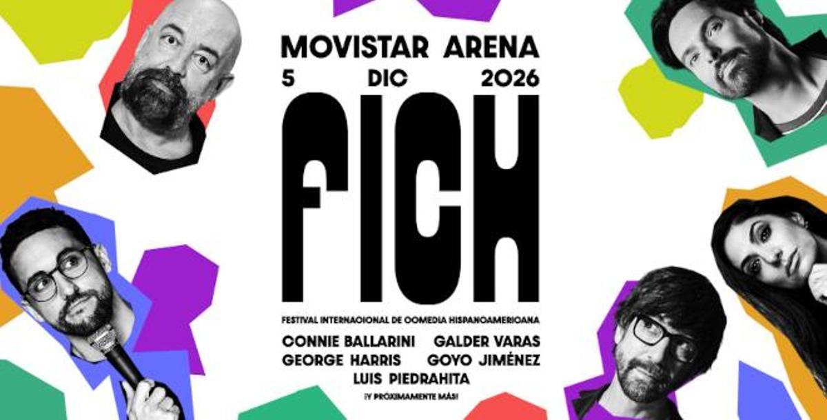 Cartel de FICH, el festival de stand-up que reúne diferentes voces y acentos en Madrid