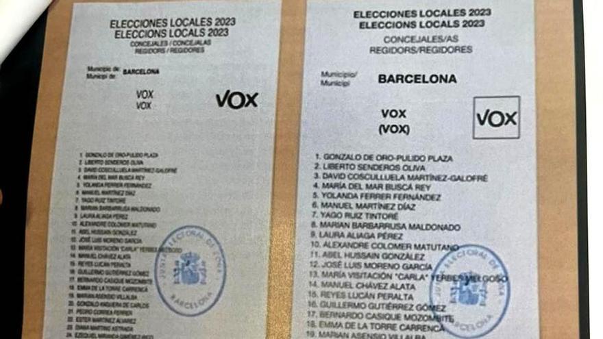 El caso de la doble papeleta que Vox esgrime para pugnar por el tercer concejal en Barcelona