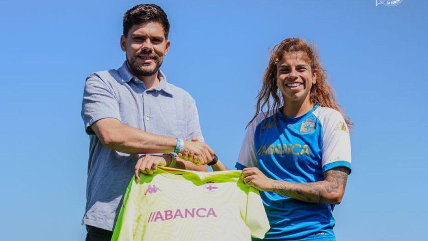 Kevin Cabado e Inês Pereira, en su presentación. | RCD
