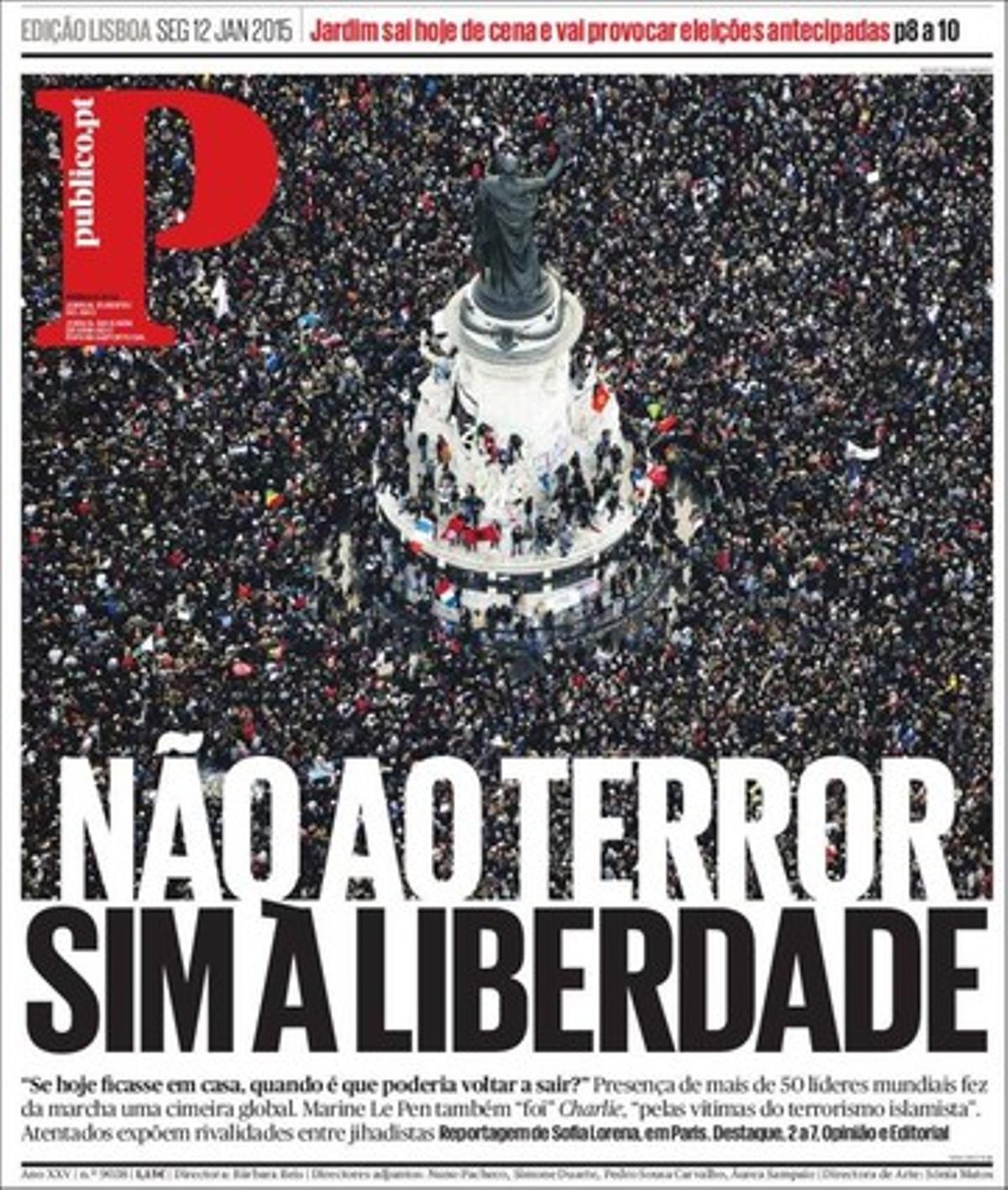 La portada del portuguès ’Público’.