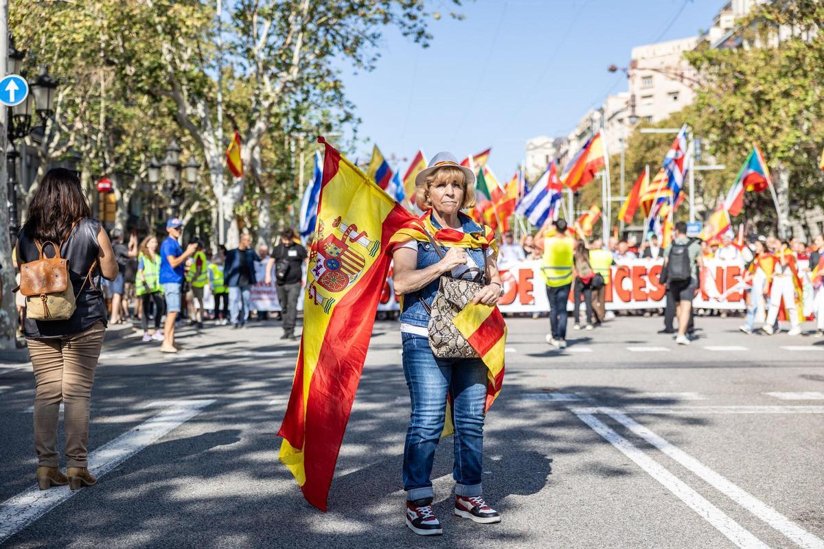 Manifestación por el 12-O en Barcelona