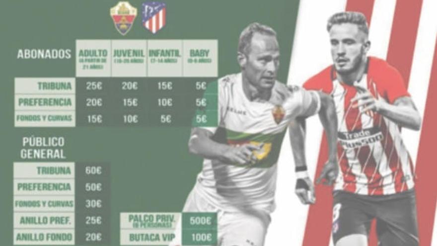 El Elche-Atlético de Copa se juega el día 25 de octubre a las 21.30 horas