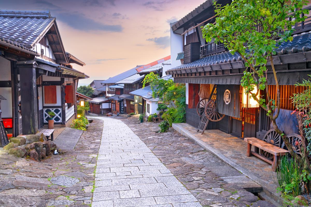 La ruta Nakasendo pasa por 69 aldeas. Aquí, Magome.