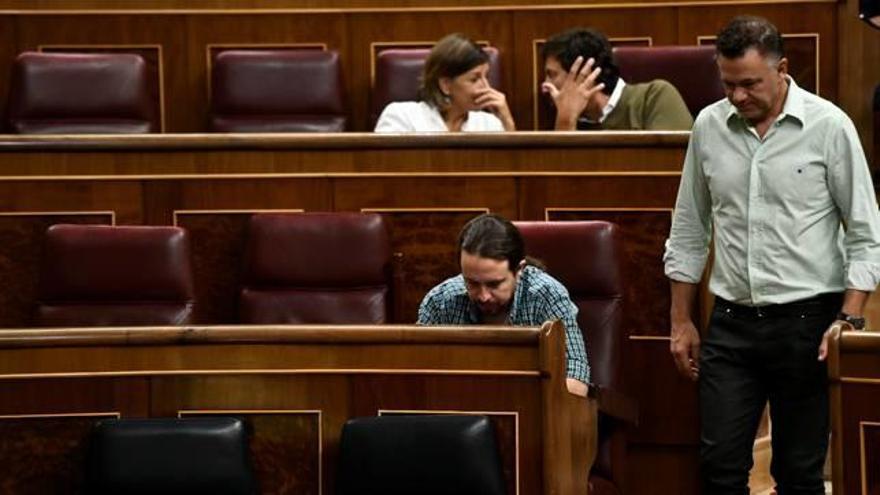 Iglesias, en un moment del ple del Congrés d&#039;ahir.