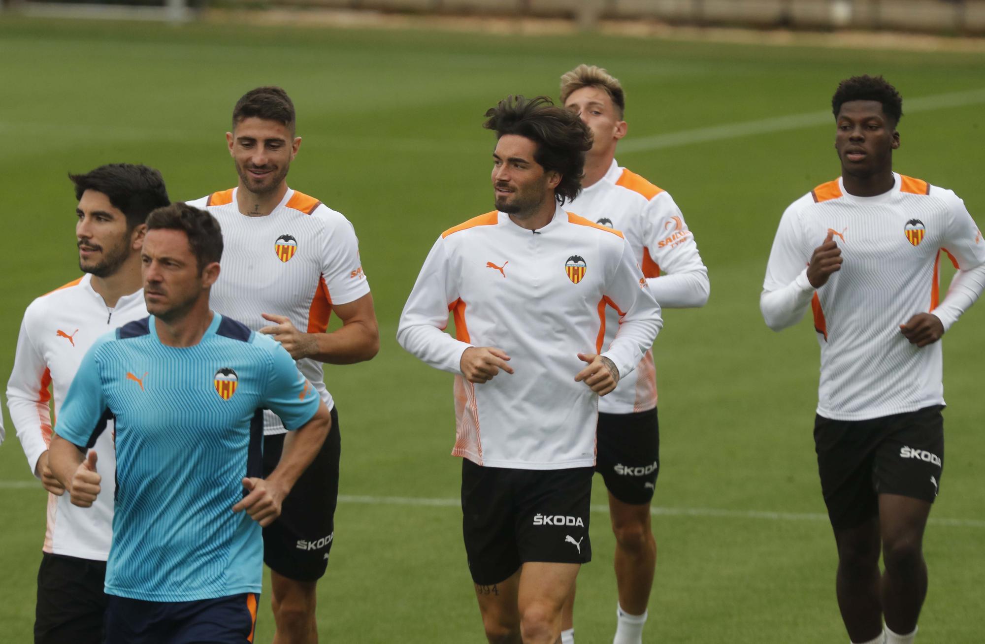 Entrenamiento del Valencia antes del encuentro frente al Mallorca