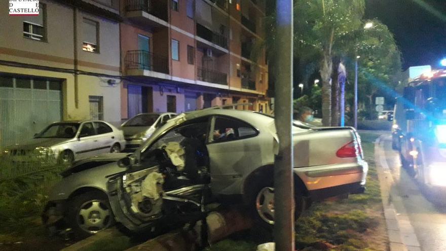 Imagen del accidente de esta pasada madrugada en Nules