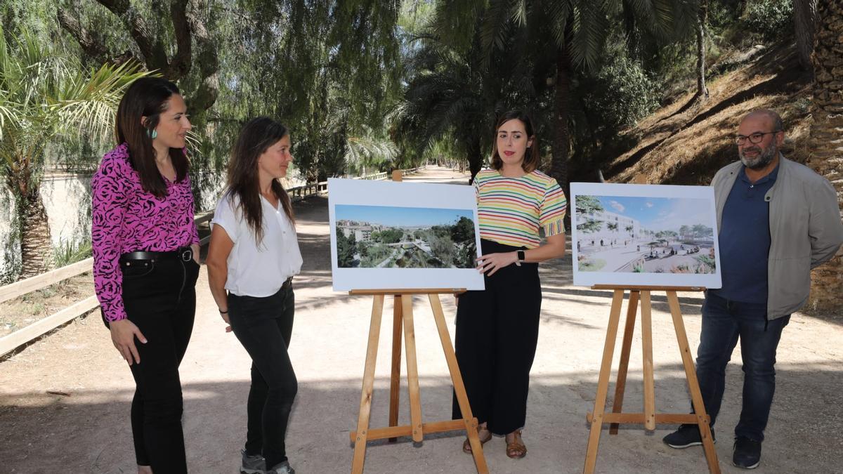 Esther Díez, junto a integrantes de su candidatura presentan su proyecto para extender los espacios verdes en Elche