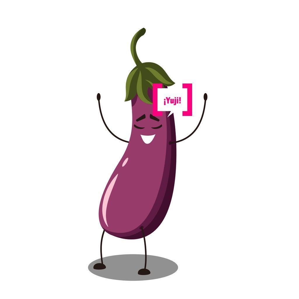 El emoji de la berenjena está feliz