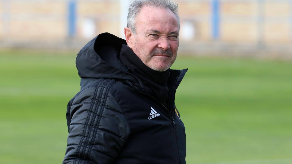 JIM, en un entrenamiento de esta semana con el Real Zaragoza.