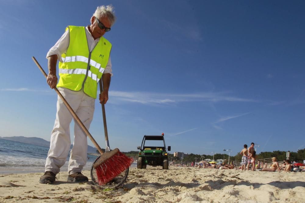 Plaga de medusas en la playa de Samil