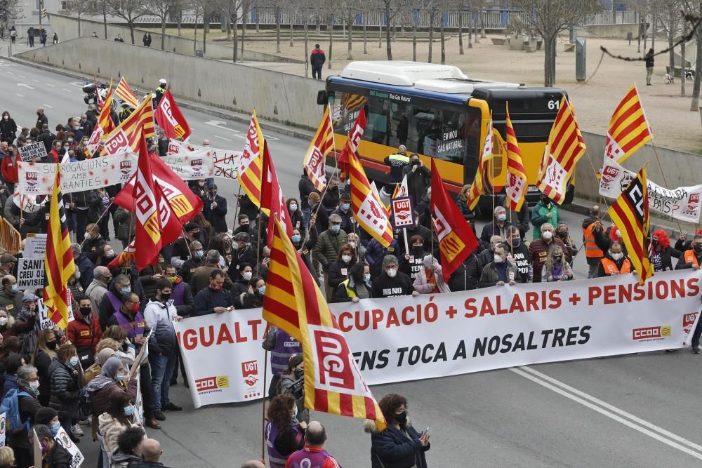 Mobilització dels sindicats a Girona