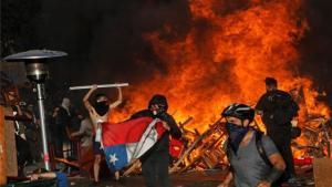 Protestas violentas en Chile.