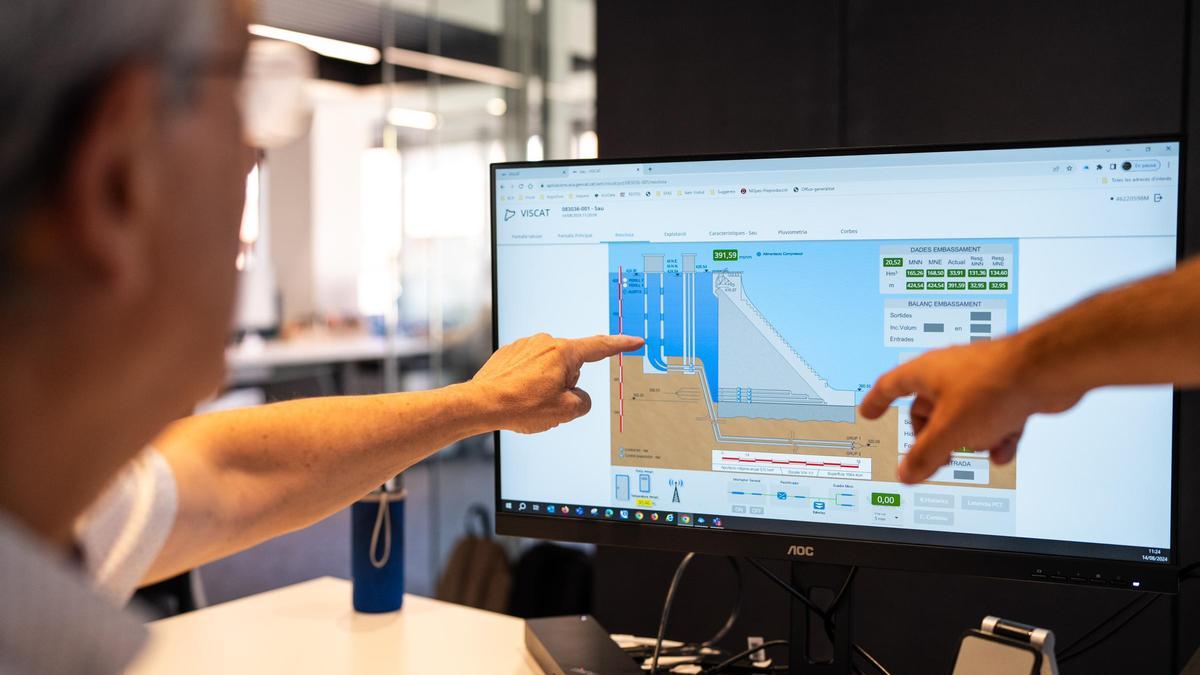 El estado de la presa de Sau, informatizado.