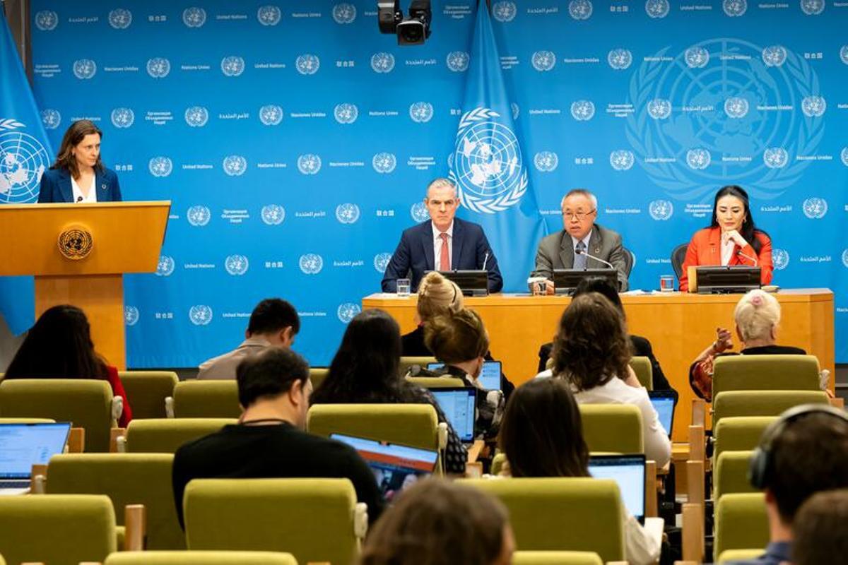 Presentación ante la prensa de la Conferencia de Naciones Unidas de los Océanos, que tendrá lugar del 9 al 13 de junio en Niza.