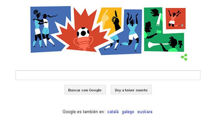 El doodle de Google dedicado a la Copa del Mundo de fútbol femenino.