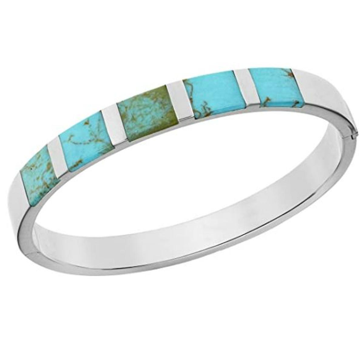 Pulsera de plata de ley (925/1000), con turquesa