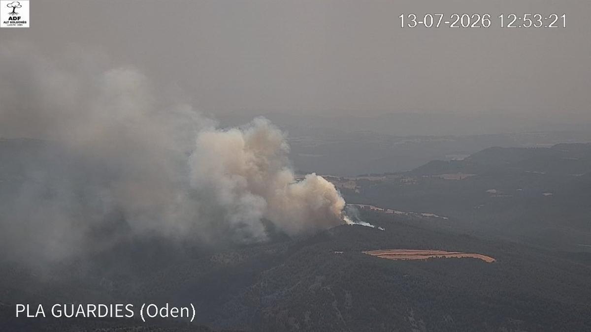 Imatge de l'incendi des de la càmera dels ADF a Odèn