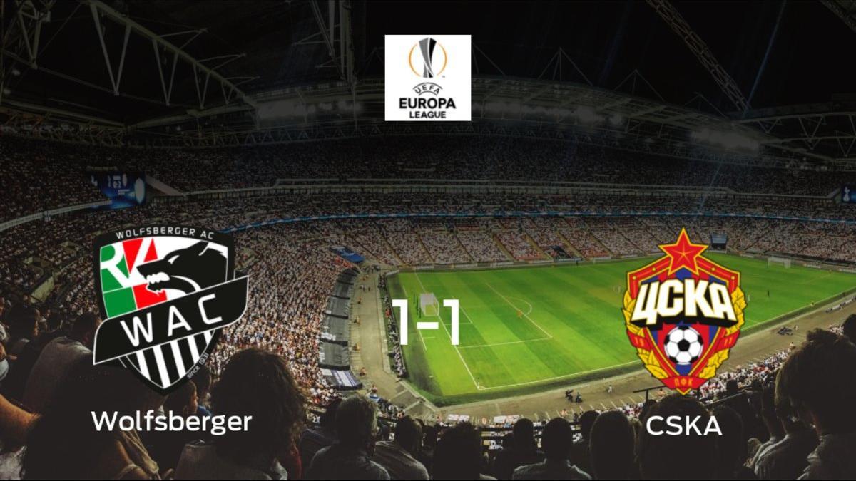 El CSKA Moscú logra un empate a uno frente al Wolfsberger AC