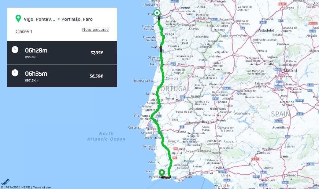 Pocas opciones da la calculadora Via Verde para ahorrar costes en peajes por sus autopistas y autovías lusas, cuando uno viaja desde Vigo al Algarve.