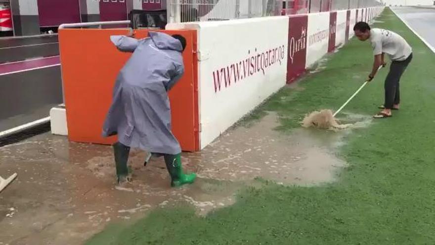 Tremenda tromba de agua sobre el circuito de Losail.