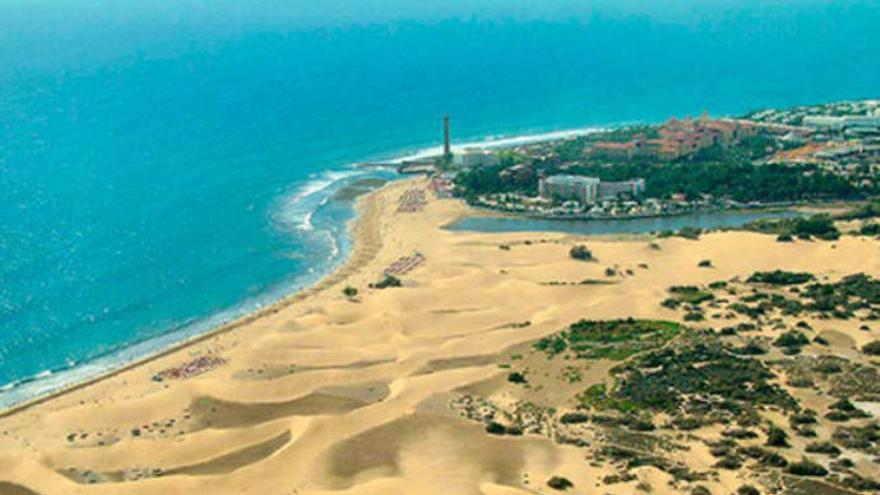 Vista aérea de la Playa de Maspalomas, en la isla de Gran Canaria