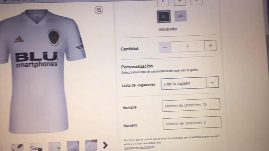 El Valencia CF vende camisetas de Guedes para el centenario